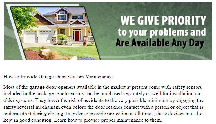How to Provide Garage Door Sensors Maintenance - Garage Door Service Palos Hills